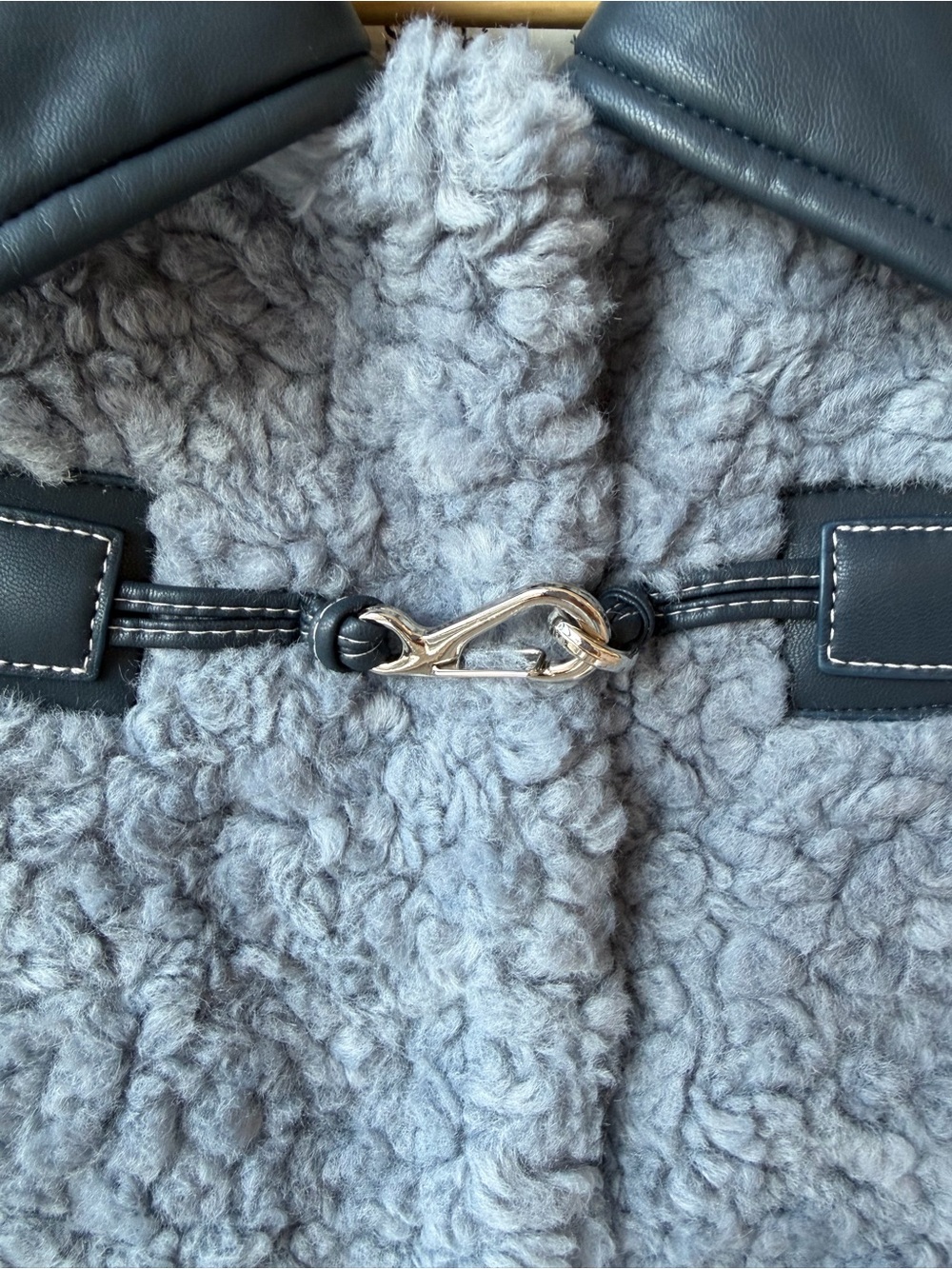 Blue Shearling Toggle Jacket - Picture 6 of 14